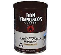 Don Franciscos Coffee All Purpose Grind Medium Roast Colombia Supremo - 12 Oz