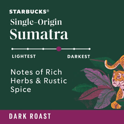 Starbucks Sumatra 100% Arabica Dark Roast Whole Bean Coffee Bag - 12 Oz - Image 2