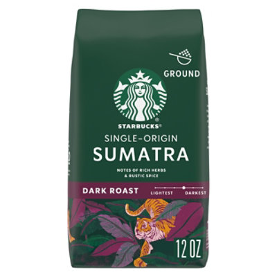 Starbucks Sumatra 100% Arabica Dark Roast Ground Coffee Bag - 12 Oz - Image 1