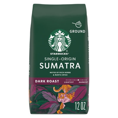 Starbucks Coffee Ground Dark Roast Sumatra Bag - 12 Oz
