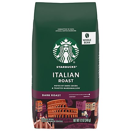 Starbucks Italian Roast 100% Arabica Dark Roast Whole Bean Coffee Bag - 12 Oz - Image 1