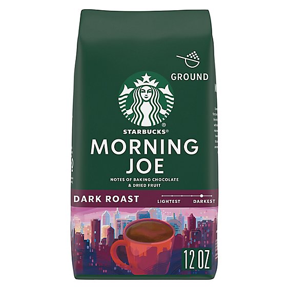 Starbucks Morning Joe 100% Arabica Dark Roast Ground Coffee Bag - 12 Oz