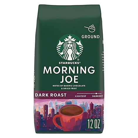 Starbucks Coffee Ground Dark Roast Morning Joe Bag - 12 Oz