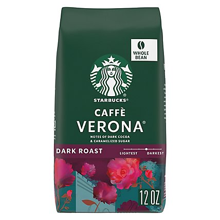 Starbucks Caffe Verona 100% Arabica Dark Roast Whole Bean Coffee Bag - 12 Oz - Image 1