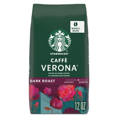 Starbucks Caffe Verona 100% Arabica Dark Roast Whole Bean Coffee Bag - 12 Oz