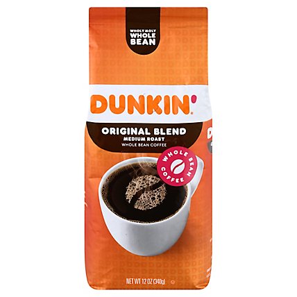 Dunkin Donuts Coffee Whole Bean Medium Roast Original Blend - 12 Oz - Image 1