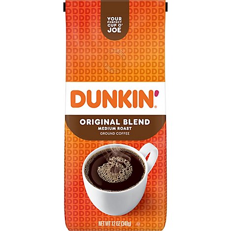 Dunkin Donuts Coffee Ground Medium Roast Original Blend - 12 Oz