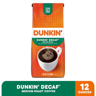 Dunkin Donuts Coffee Ground Medium Roast Decaffeinated Dunkin Decaf - 12 Oz - Image 2