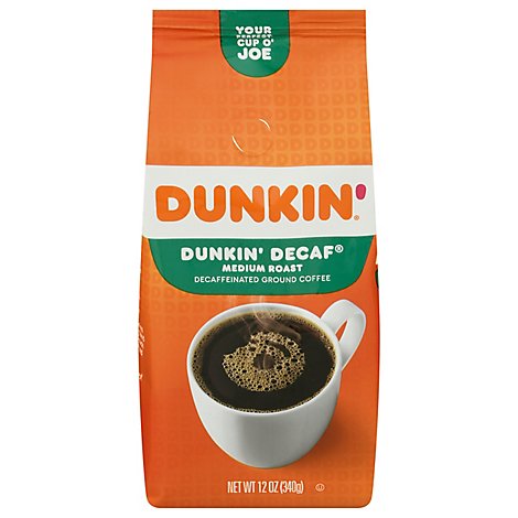 Dunkin Donuts Coffee Ground Medium Roast Decaffeinated Dunkin Decaf - 12 Oz