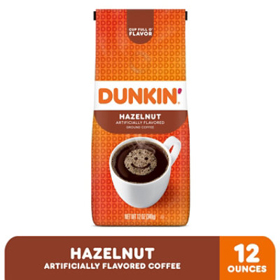 Dunkin Donuts Coffee Ground Hazelnut Flavored - 12 Oz - Image 2