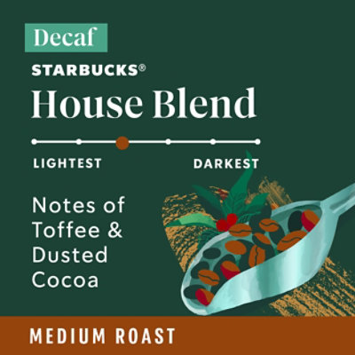 Starbucks Decaf House Blend 100% Arabica Medium Roast Ground Coffee Bag - 12 Oz - Image 2