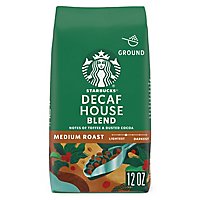Starbucks Decaf House Blend 100% Arabica Medium Roast Ground Coffee Bag - 12 Oz - Image 1