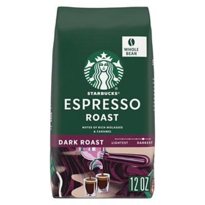 Starbucks Espresso Roast 100% Arabica Dark Roast Whole Bean Coffee Bag - 12 Oz - Image 1