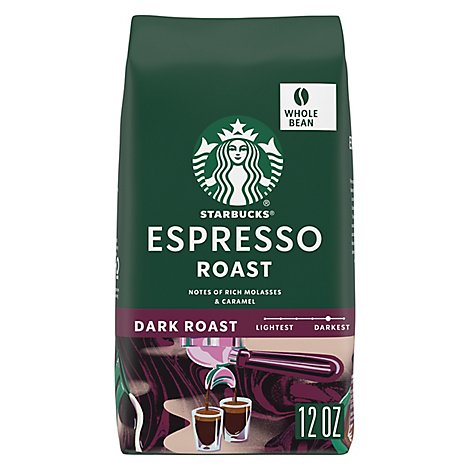 Starbucks Coffee Whole Bean Dark Roast Espresso Roast Bag - 12 Oz