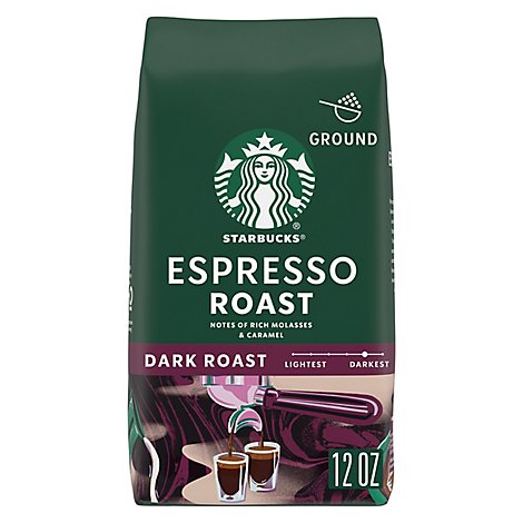 Starbucks Espresso Roast 100% Arabica Dark Roast Ground Coffee - 12 Oz