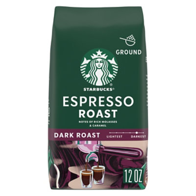 Starbucks Espresso Roast 100% Arabica Dark Roast Ground Coffee Bag - 12 Oz
