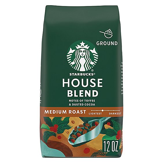 Starbucks House Blend 100% Arabica Medium Roast Ground Coffee Bag - 12 Oz