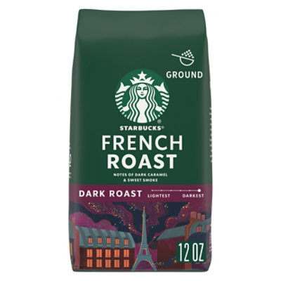 Starbucks French Roast 100% Arabica Dark Roast Ground Coffee Bag - 12 Oz