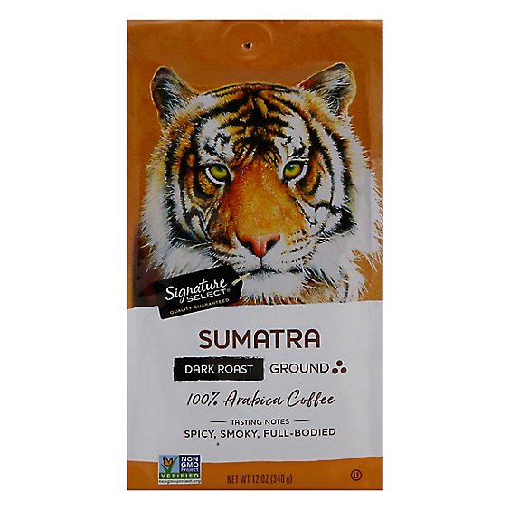 Signature SELECT Coffee Arabica Ground Dark Roast Sumatra - 12 Oz