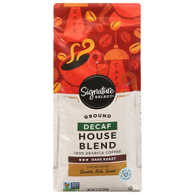 Signature SELECT Coffee Ground Medium Roast House Blend Decaf - 12 Oz - Image 2
