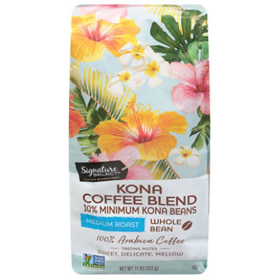 Signature SELECT Coffee Whole Bean Medium Roast Kona Blend - 11 Oz - Image 1