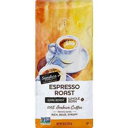 Signature SELECT Coffee Whole Bean Arabica Dark Roast Espresso Roast - 10 Oz - Image 2
