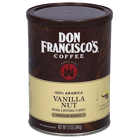 Don Franciscos Coffee All Purpose Grind Medium Roast Vanilla Nut - 12 Oz