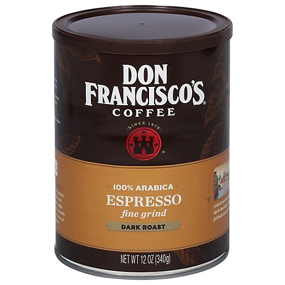 Don Franciscos Coffee Fine Grind Dark Roast Espresso - 12 Oz