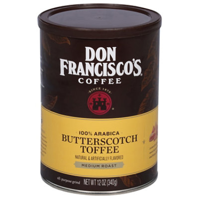 Don Franciscos Coffee All Purpose Grind Medium Roast Butterscotch Toffee - 12 Oz