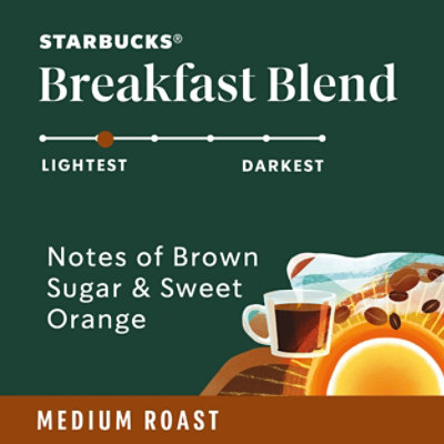 Starbucks Breakfast Blend 100% Arabica Medium Roast Whole Bean Coffee Bag - 12 Oz - Image 2