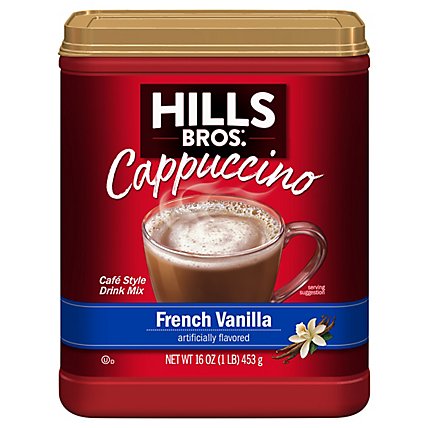 Hills Brothers. Cappuccino Drink Mix French Vanilla - 16 Oz - Image 2