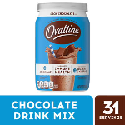 Ovaltine Rich Chocolate Drink Mix Powdered Drink Mix For Hot And Cold Milk Canister - 12 Oz - Image 1