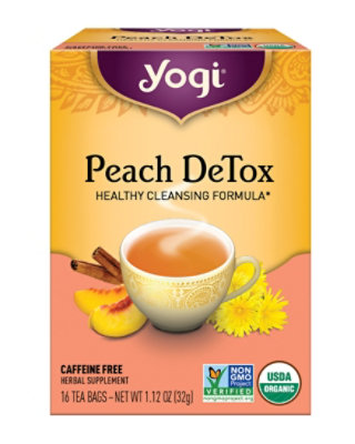 Yogi Herbal Supplement Tea Peach DeTox 16 Count - 1.12 Oz - Image 1