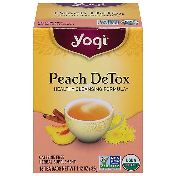 Yogi Herbal Supplement Tea Peach DeTox 16 Count - 1.12 Oz