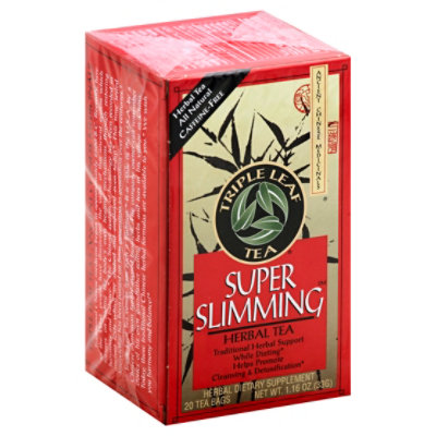 Super Slim Herbal Tea with White Mulberry Leaf - Supports Cleansing &  Detoxification - Caffeine-Free (20 Tea Bags) by Triple Leaf Teas at the  Vitamin Shoppe