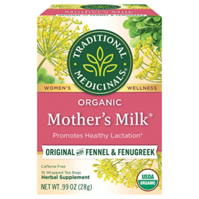 Traditional Medicinals Herbal Tea Organic Womens Mothers Milk - 16 Count