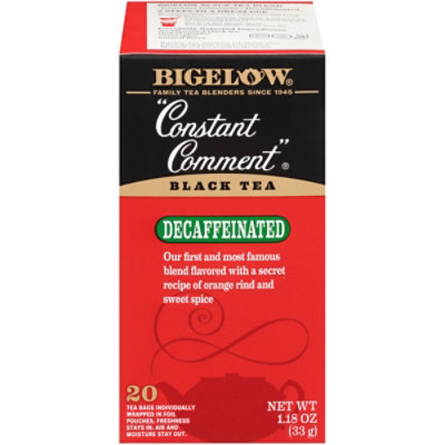 Bigelow Black Tea Bags Constant Comment Decaffeinated 20 Count - 1.18 Oz