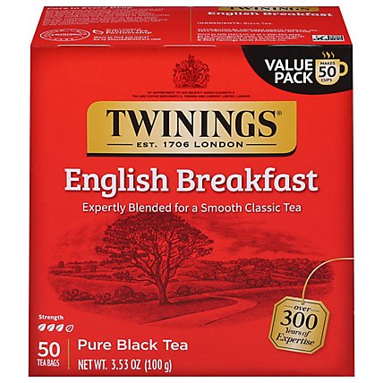 Twinings of London Black Tea English Breakfast - 50 Count - Image 1