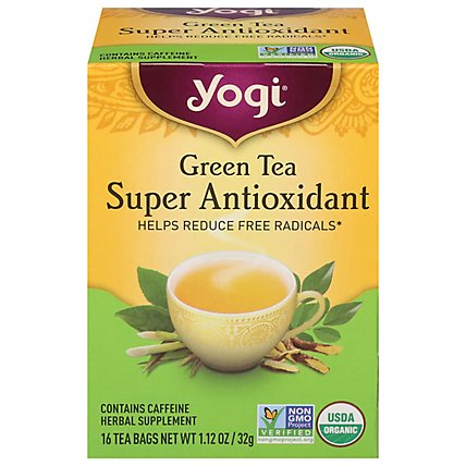 Yogi Herbal Supplement Tea Green Tea Super Antioxidant 16 Count - 1.12 Oz - Image 3