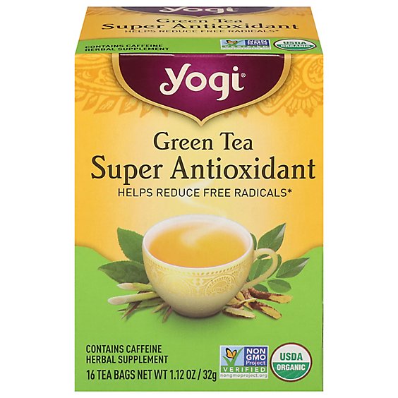 Yogi Herbal Supplement Tea Green Tea Super Antioxidant 16 Count - 1.12 Oz