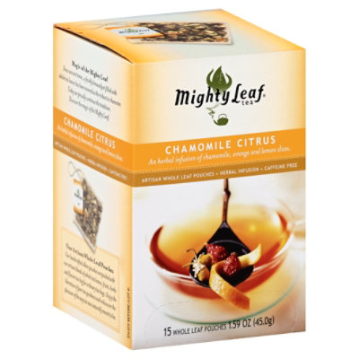 Mighty Leaf Tea Organic Herbal Infusion Caffeine Free Chamomile Citrus 15 Count - 1.59 Oz - Image 1