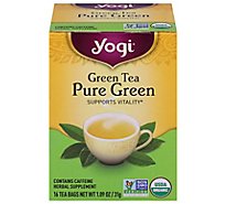 Yogi Herbal Supplement Tea Green Tea Pure Green Organic 16 Count - 1.09 Oz