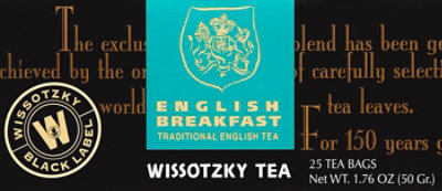 Wissotzky Tea Black Label English Breakfast Box - 25 Count - Image 3