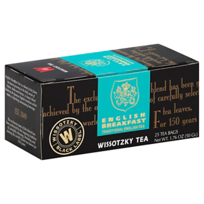 Wissotzky Tea Black Label English Breakfast Box - 25 Count - Image 1