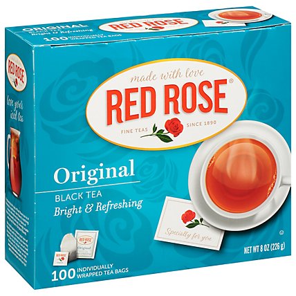 Red Rose Black Tea Fruit Flavored Original - 100 Count - Image 1