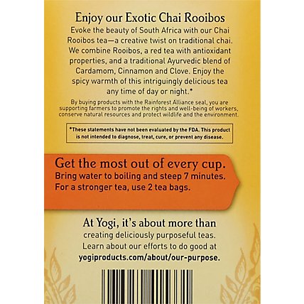 Yogi Herbal Supplement Tea Organic Chai Rooibos 16 Count - 1.27 Oz - Image 5