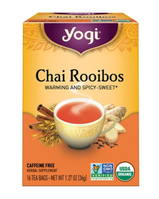 Yogi Herbal Supplement Tea Organic Chai Rooibos 16 Count - 1.27 Oz - Image 1
