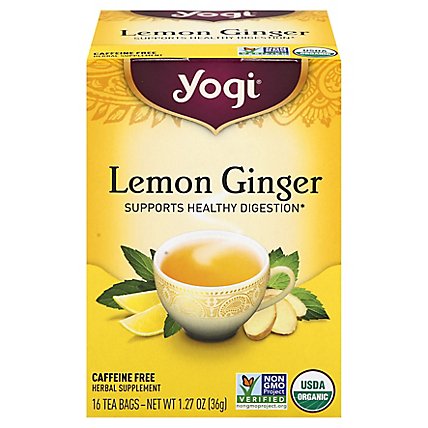 Yogi Herbal Supplement Tea Lemon Ginger 16 Count - 1.27 Oz - Image 3