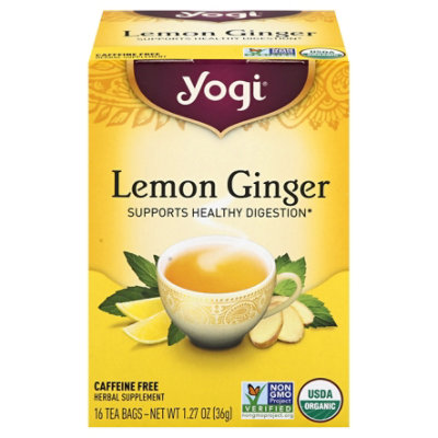 Yogi Herbal Supplement Tea Lemon Ginger 16 Count - 1.27 Oz - Image 1
