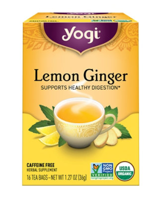 Yogi Herbal Supplement Tea Lemon Ginger 16 Count - 1.27 Oz - Image 2